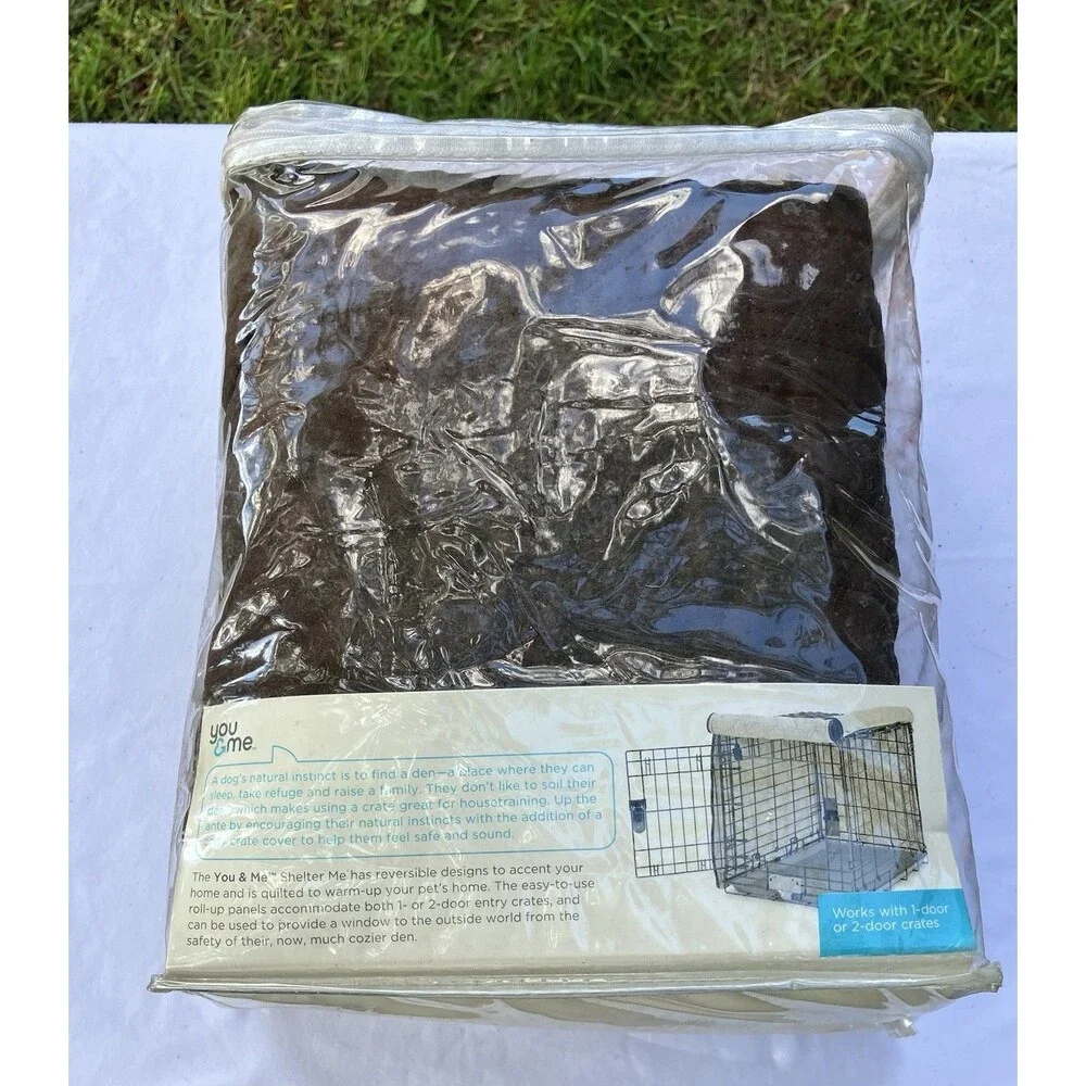 You & Me Dog Shelter Me Crate Cover Size Medium 30L x 19W x 21H In Brown Read